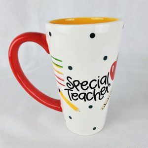 Coton Colors Laura Johnson Special Teacher Tall Coffee Tea Mug 16oz Books Pencil
